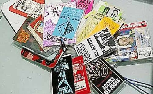 Memorabilia from the Lost Dogs tour. Memorabilia from the Lost Dogs tour.